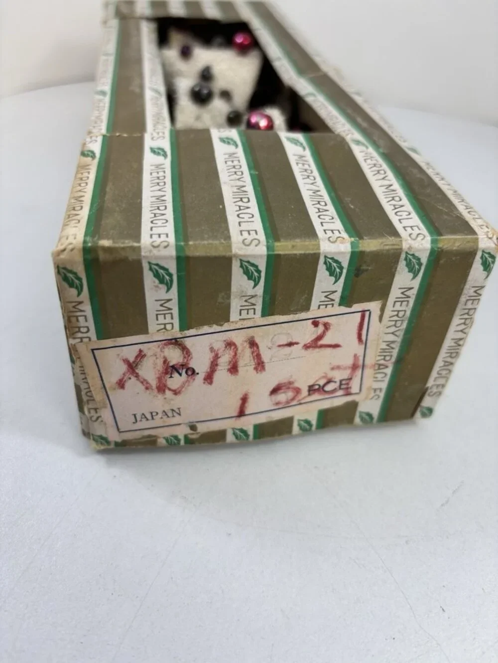 Merry Miracles White Christmas Trees Box Of 5 Mercury Glass Holiday Japan 1950s